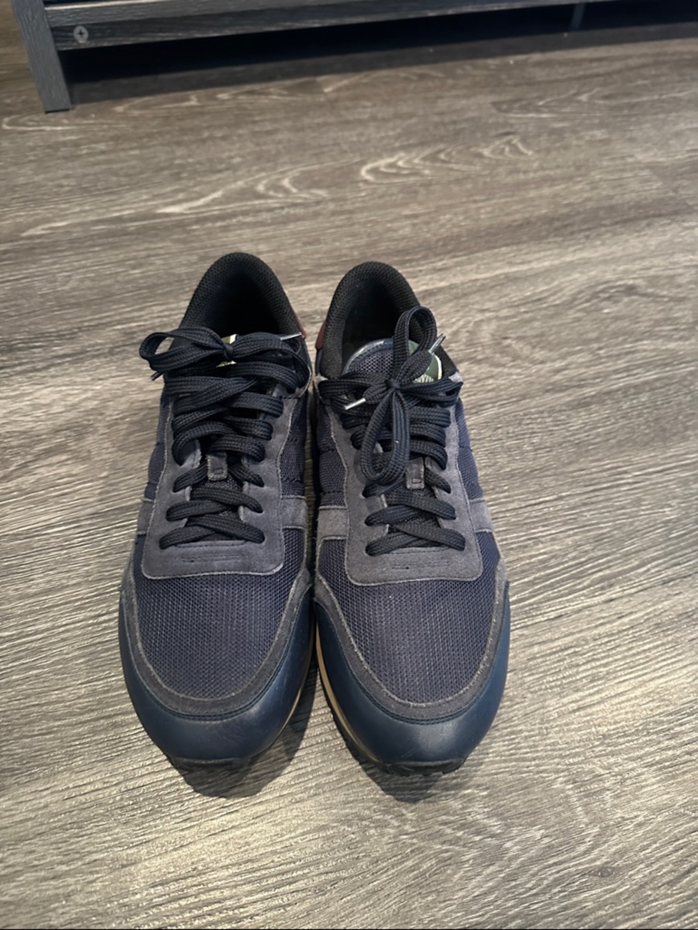 Valentino Navy and Black Men's Lace-Up Sneakers
